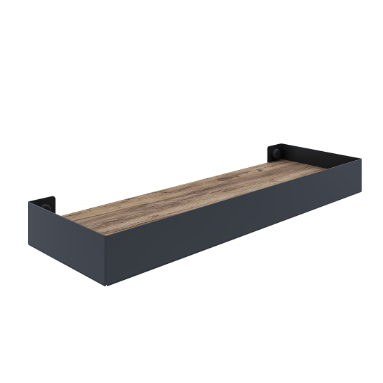 Комплект настенных полок 32x11x3.5/40x15x3.5 см со скрытым креплением металл цвет черный 2 шт.