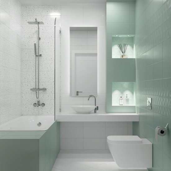 Плитка настенная Kreaforta Mersey Mono 20x40 см 1.2 м² матовый цвет белый