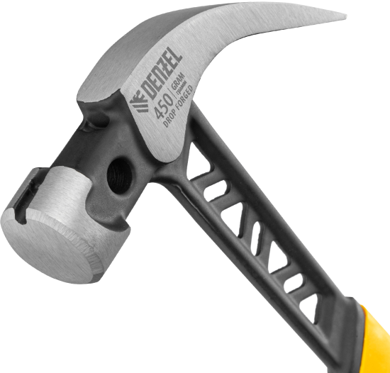 Молоток-гвоздодер Denzel 10466 фиберглассовая ручка 450 г