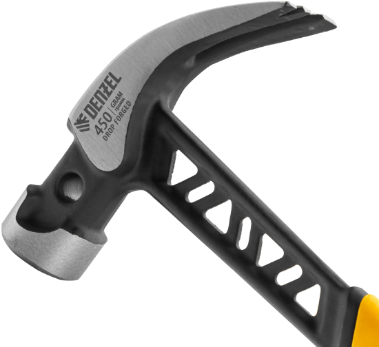 Молоток-гвоздодер Denzel 10466 фиберглассовая ручка 450 г