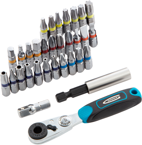 Отвертка с набором бит Gross 11365, 33 предмета