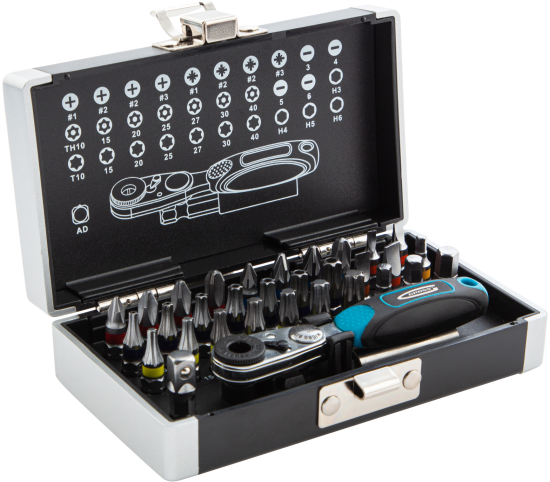 Отвертка с набором бит Gross 11365, 33 предмета