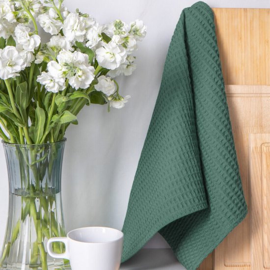 Полотенце вафельное кухонное Verossa Эвкалипт 40х70 см зеленое
