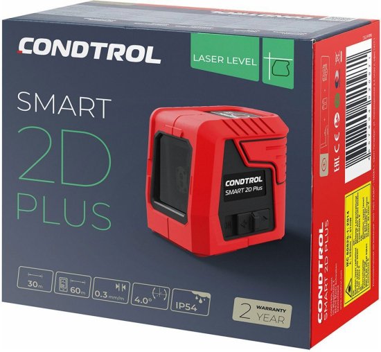 Уровень лазерный Condtrol Smart 2D Plus зеленый луч, 30 м