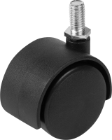 Колесо для мебели поворотное без тормоза с резьбой 40 мм максимальная нагрузка 30 кг