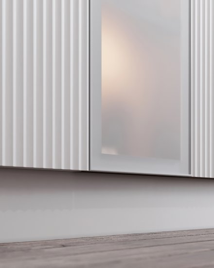 Фасад-витрина для шкафа Вельск 14 63.6x59.7x3 см металл цвет белый