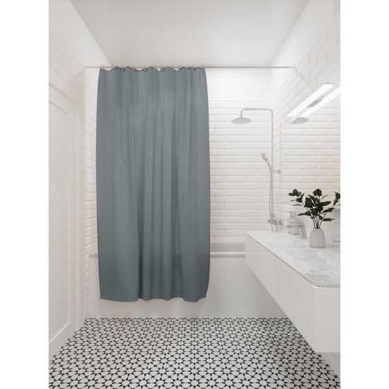 Штора для ванны Delphinium Peva 2000х1800 мм PEVA серая (104032)
