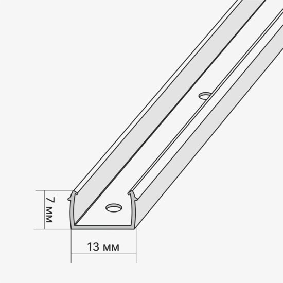 Планка монтажная ПВХ 13х7х2400 мм Stella