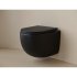 Унитаз подвесной Ceramicanova UP безободковый черный с сиденьем дюропласт микролифт смыв торнадо (CN4007MB)