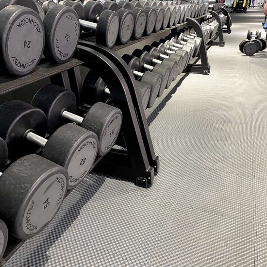 Плитка модульная ПВХ спортивная Пластфактор Factor Sport пыльно-серая RAL 7037 2,25 кв.м 8 мм