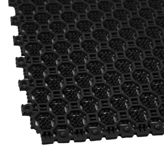 Плитка модульная ПВХ грязезащитная Пластфактор Optima Duos Глубокий черная RAL 9005 0,375 кв.м 9 мм