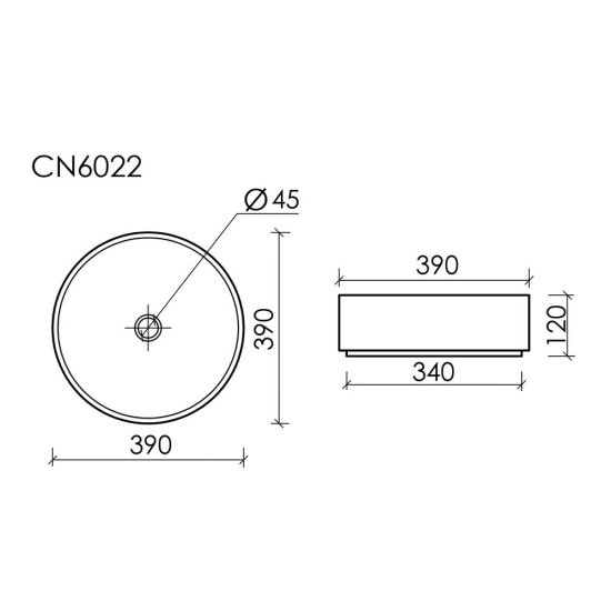 Раковина Ceramicanova Element 39 см накладная белая (CN6022)