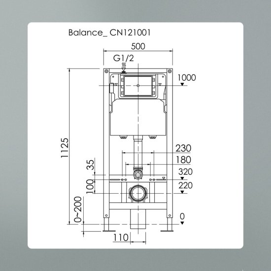 Инсталляция Ceramicanova Balance для подвесного унитаза без кнопки (CN121001)