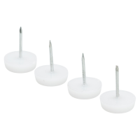 Подпятник на гвозде Tech-Krep круглый 20x14 мм пластик цвет белый 4 шт.