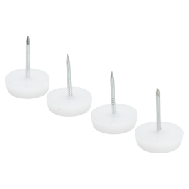 Подпятник на гвозде Tech-Krep круглый 20x14 мм пластик цвет белый 4 шт.