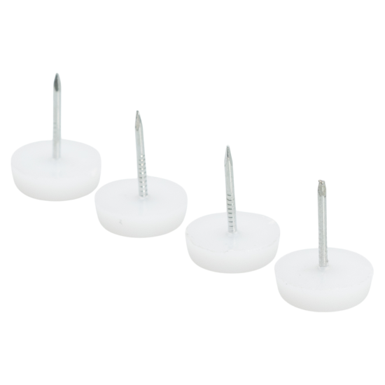 Подпятник на гвозде Tech-Krep круглый 20x14 мм пластик цвет белый 4 шт.