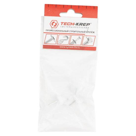 Подпятник на гвозде Tech-Krep круглый 20x14 мм пластик цвет белый 4 шт.
