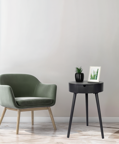 Столик приставной 40x40x61 см черный