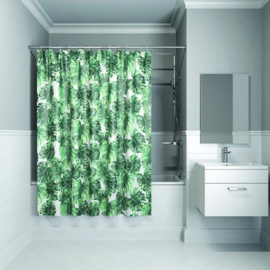 Штора для ванны Zalel 1800х2000 мм полиэстер зеленая (ZL-11)