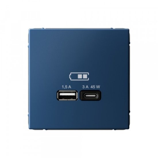 Розетка USB Systeme Electric ArtGallery встраиваемая аквамарин USB-A/ Type-C (SE GAL001129)