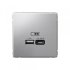 Розетка USB Systeme Electric ArtGallery встраиваемая алюминий USB-A/ Type-C (SE GAL000329)