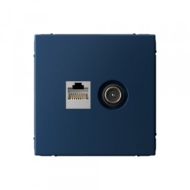 Розетка телевизионная/ компьютерная Systeme Electric ArtGallery встраиваемая аквамарин TV/ RJ45 (SE GAL001189)