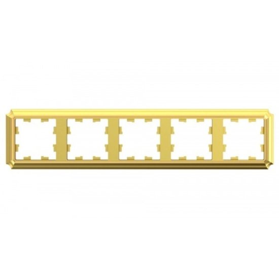 Рамка Systeme Electric AtlasDesign Antique пятиместная золото (ATN101605)
