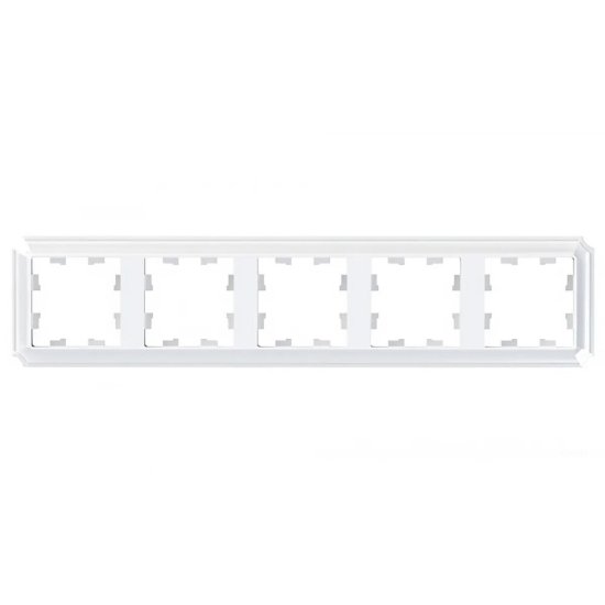 Рамка Systeme Electric AtlasDesign Antique пятиместная белая (ATN100105)
