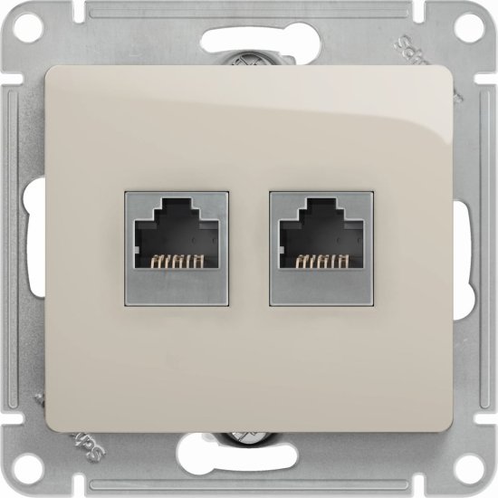 Механизм двойной розетки Systeme Electric Glossa