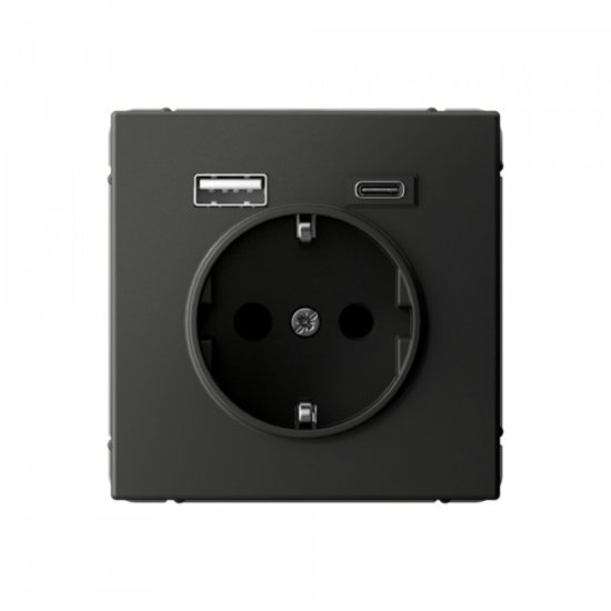 Розетка USB Systeme Electric ArtGallery встраиваемая базальт USB-A/ Type-C (SE GAL001432)