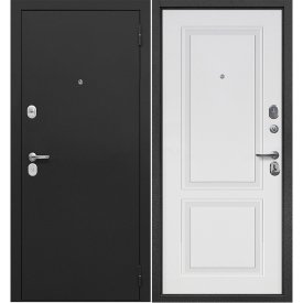 Дверь входная Ferroni Классика правая букле черный - эмалит белый 860х2050 мм