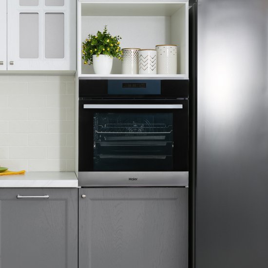 Электрический духовой шкаф Haier HOX-FP3ABX 59.5x59.5x56.7 см конвекция цвет черный/нержавеющая сталь