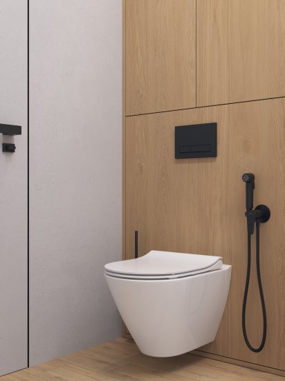 Гигиенический душ Cersanit Lara набор со смесителем цвет черный матовый