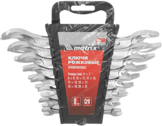 Набор ключей рожковых Matrix 15276 6-22 мм, 8 шт.