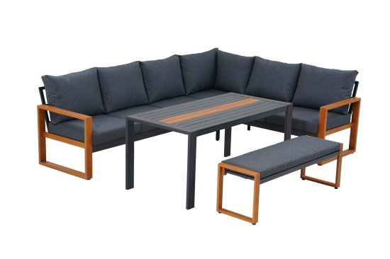 Набор садовой мебели BEGINIA Tekos алюминий серый стол 1шт, диван 1 шт.