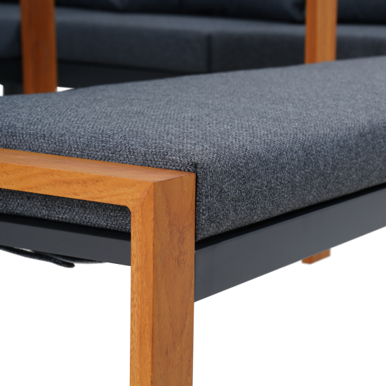 Набор садовой мебели BEGINIA Tekos алюминий серый стол 1шт, диван 1 шт.