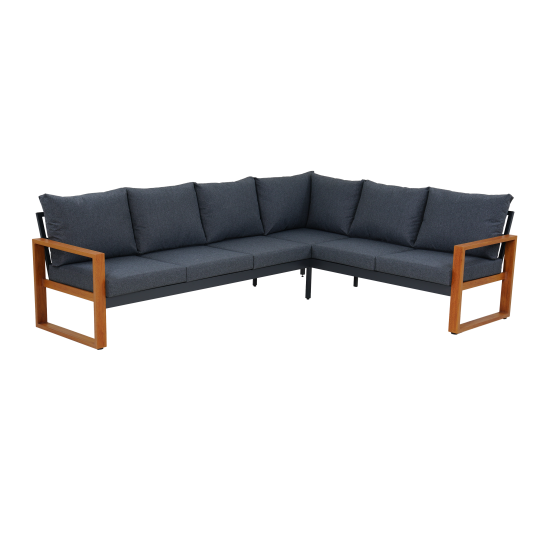 Набор садовой мебели для обеда с подушками BEGINIA Tekos Алюминий Стол, диван Серый / серебристый