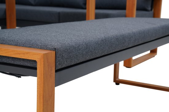 Набор садовой мебели для обеда с подушками BEGINIA Tekos Алюминий Стол, диван Серый / серебристый