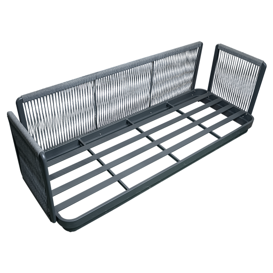 Набор садовой мебели для отдыха с подушками BEGINIA Tobol Алюминий Стол, диван, кресло 2 шт Серый / серебристый