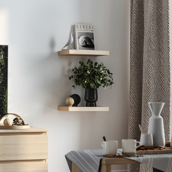 Полка настенная Шведский стандарт Фора 1.4 25x40 см со скрытым креплением ДСП цвет дуб беленый