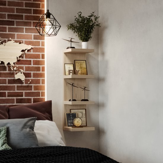 Полка настенная Шведский стандарт Фора 100Е 30x26.7 см со скрытым креплением ДСП цвет дуб сонома