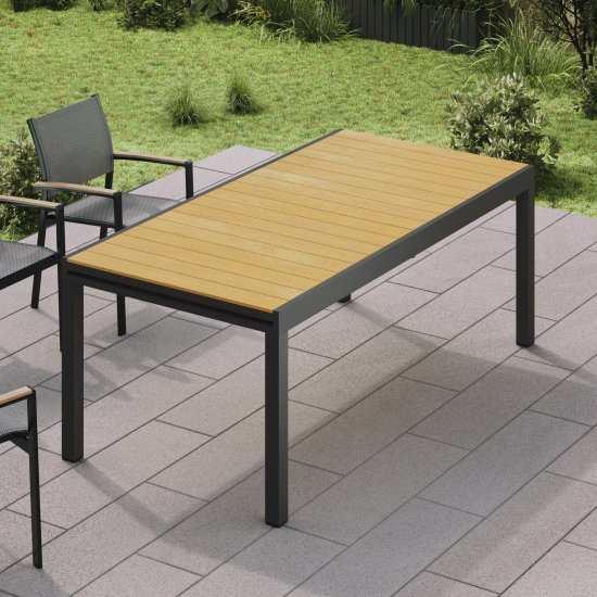 Раздвижной садовый стол BEGINIA Beshtau 180-240x100x75 см алюминий бежевый