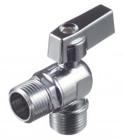 Кран шаровой латунный Valtec 1/2 НР(ш) х 1/2 НР(ш) к бытовой технике мини угловой (VT.392.N.04)