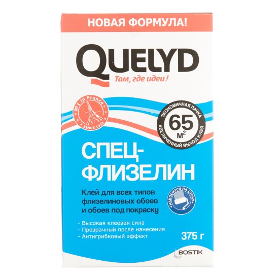 Клей для флизелиновых обоев Quelyd Спец-флизелин 65 кв.м 375 г