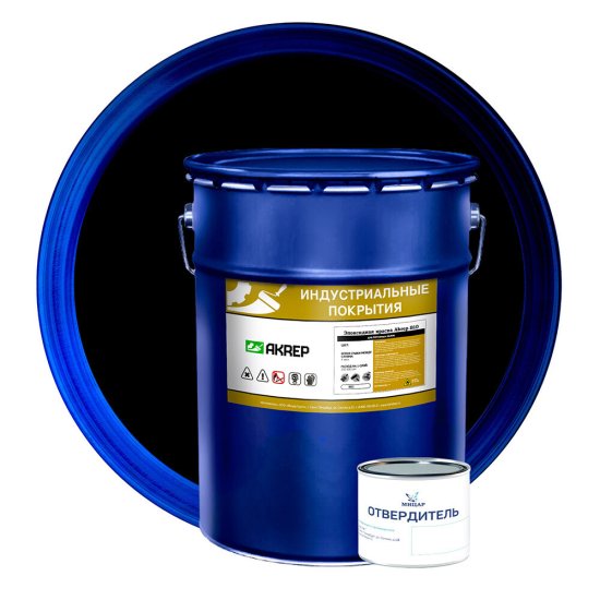 Краска эпоксидная для бетонных полов Мицар Акрэп-Б10 двухкомпонентная черная 20 кг+0,4 кг