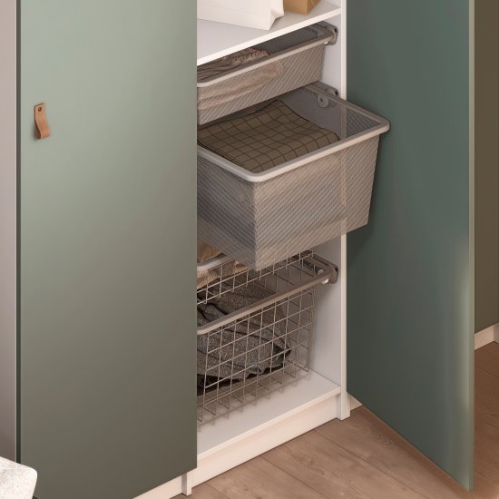 Корзина мелкосетчатая Лион 34.2x38.3x18.5 см цвет серый