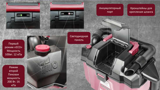 Пылесос портативный аккумуляторный Neolaser NVC-20-ACCUM, 20 В Li-Ion без АКБ и ЗУ, 9 л