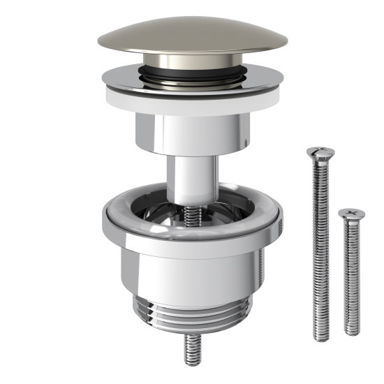 Выпуск для раковины MONLID 40 мм клик-клак с переливом никель