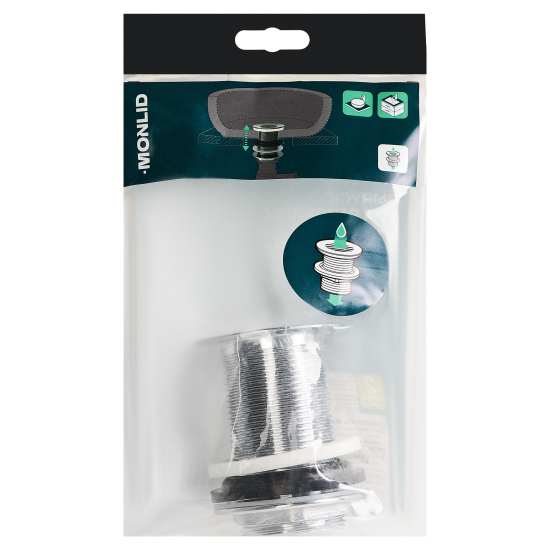 Выпуск для раковины MONLID 40 мм решетка без перелива хром