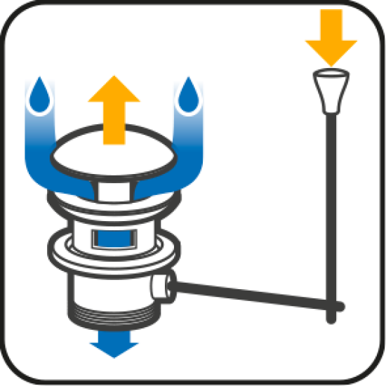 Выпуск для раковины MONLID 40 мм рычаг с переливом хром